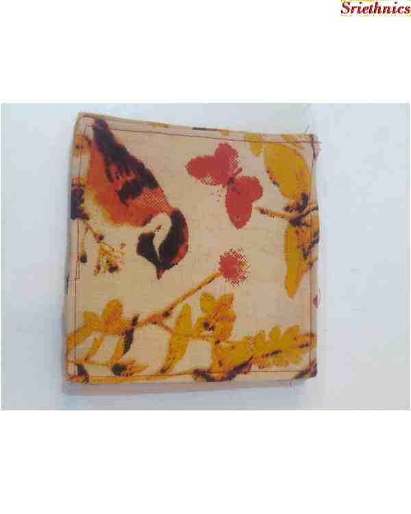Cotton printed fabric table coasters - set of 6