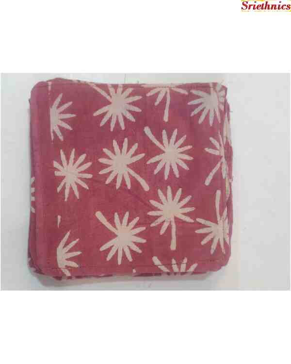 Block print cotton fabric table coasters - set of 6