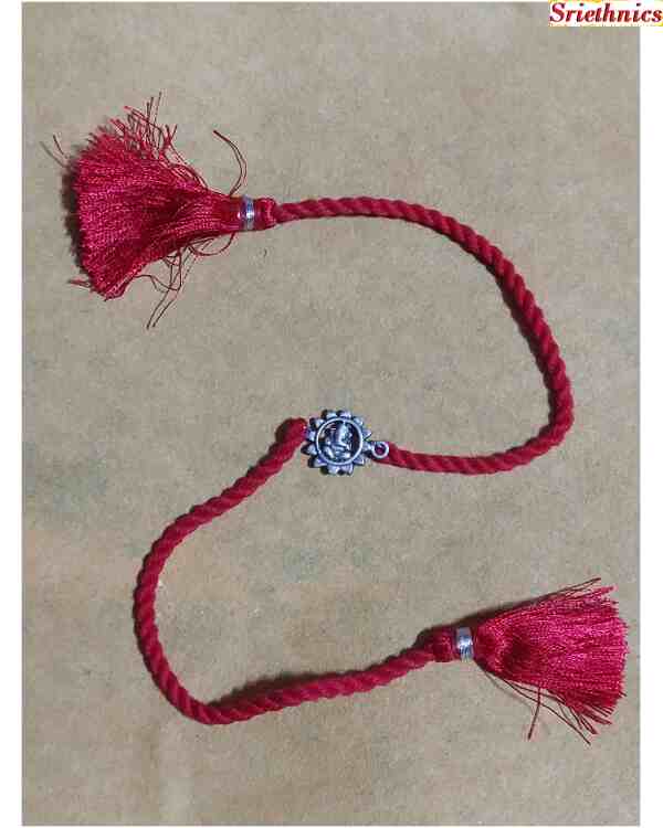 Pure silver sunflower Ganapati rakhi