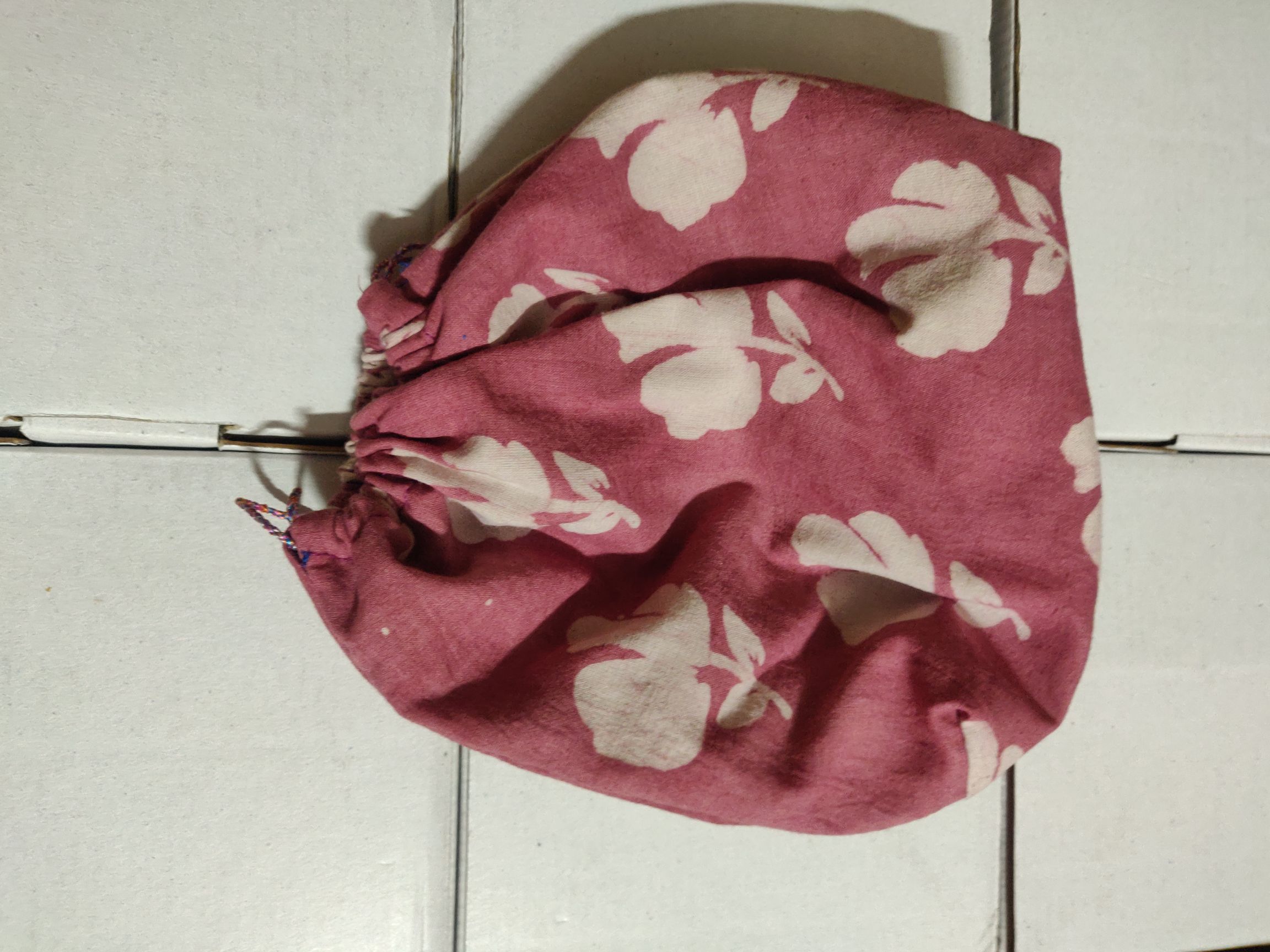 Block print cotton gift potli bag - 5 nos