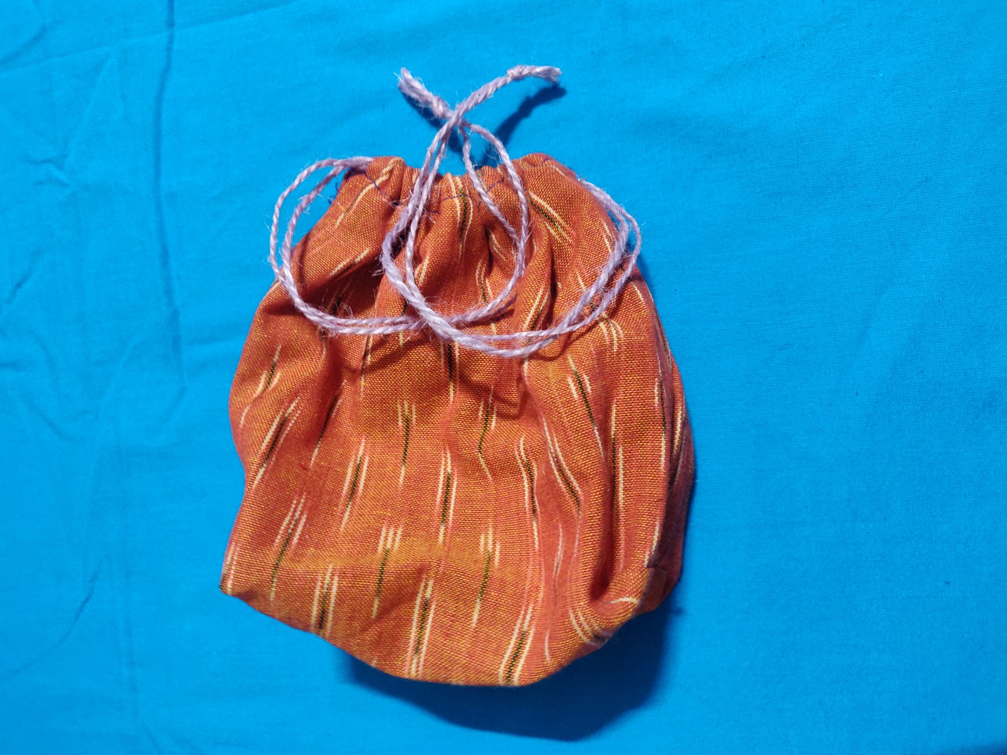 Ikkat cotton potli bag - 5 nos