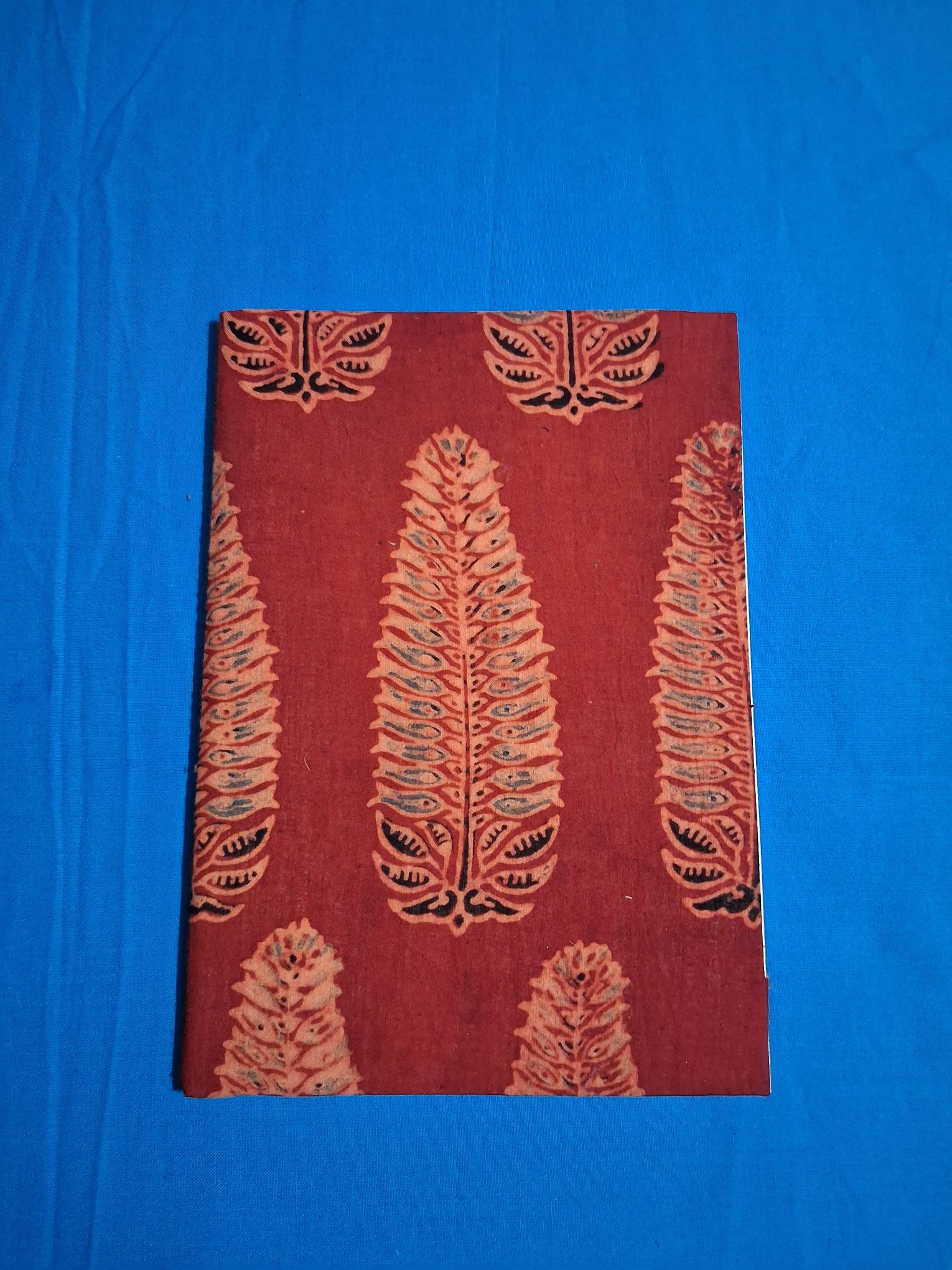 Ajrakh hand block print fabric covered notebook