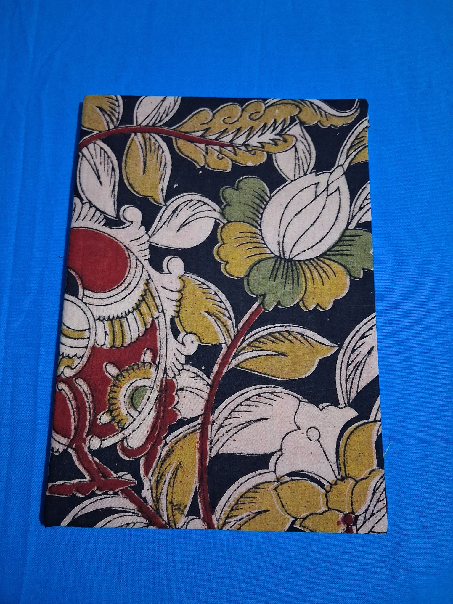 Kalamkari printed cotton fabric covered notebook