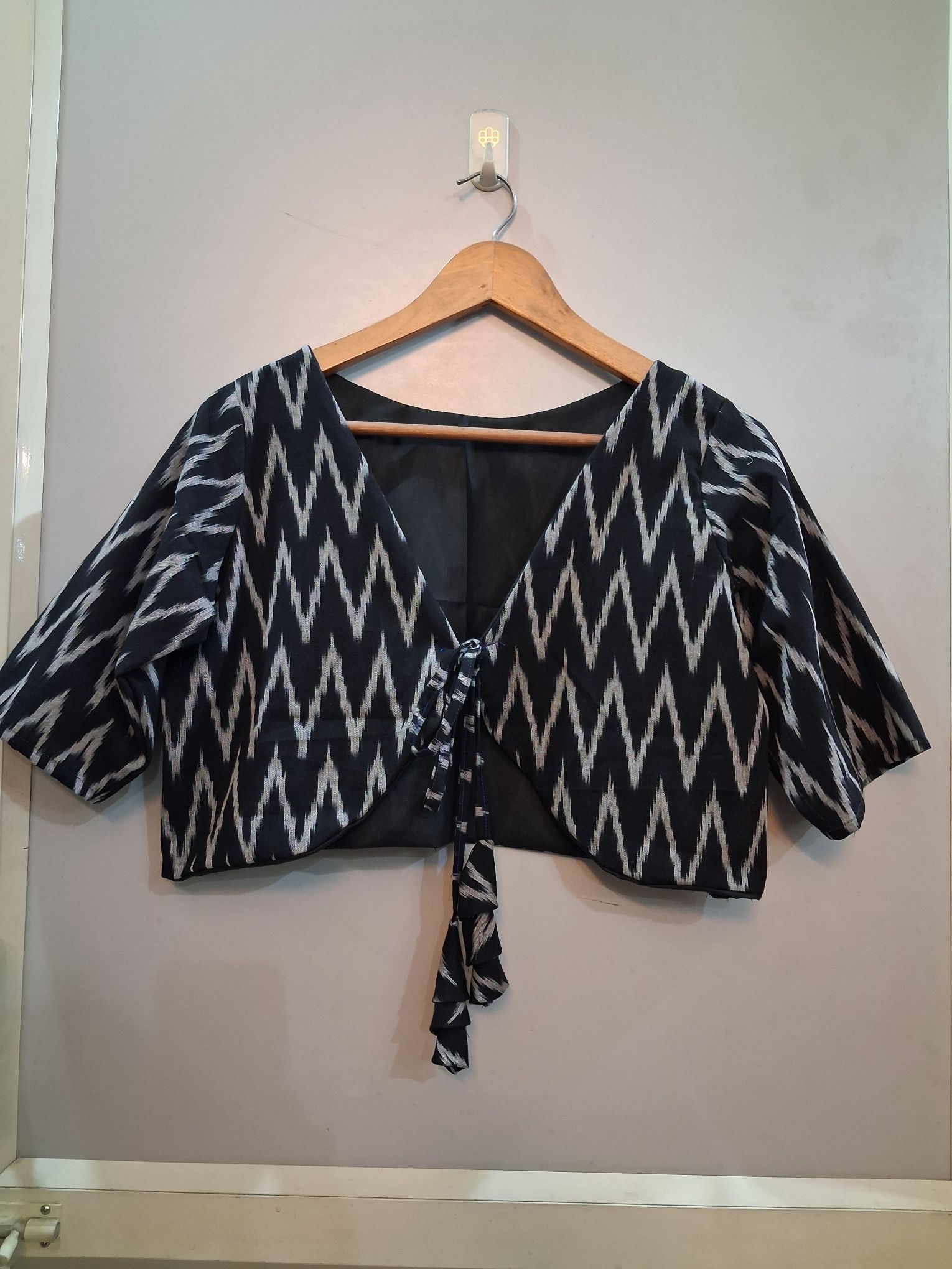 Ikkat handloom cotton overcoat