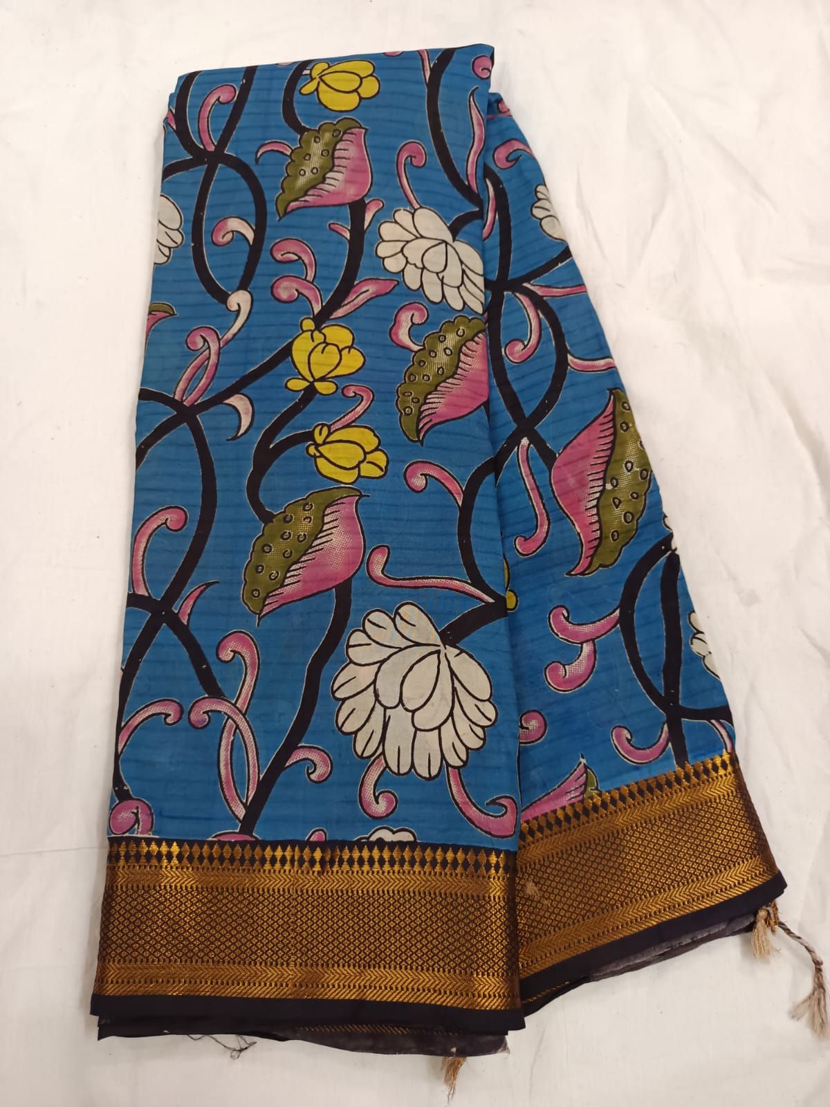 Nijam border Chennuri silk Kalamkari saree