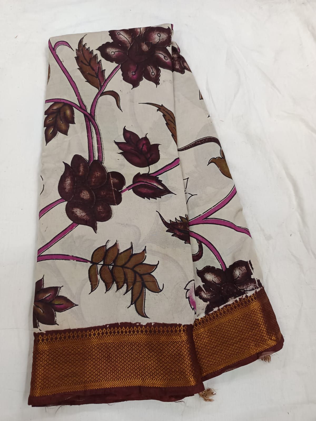 Nijam border Chennuri silk Kalamkari saree