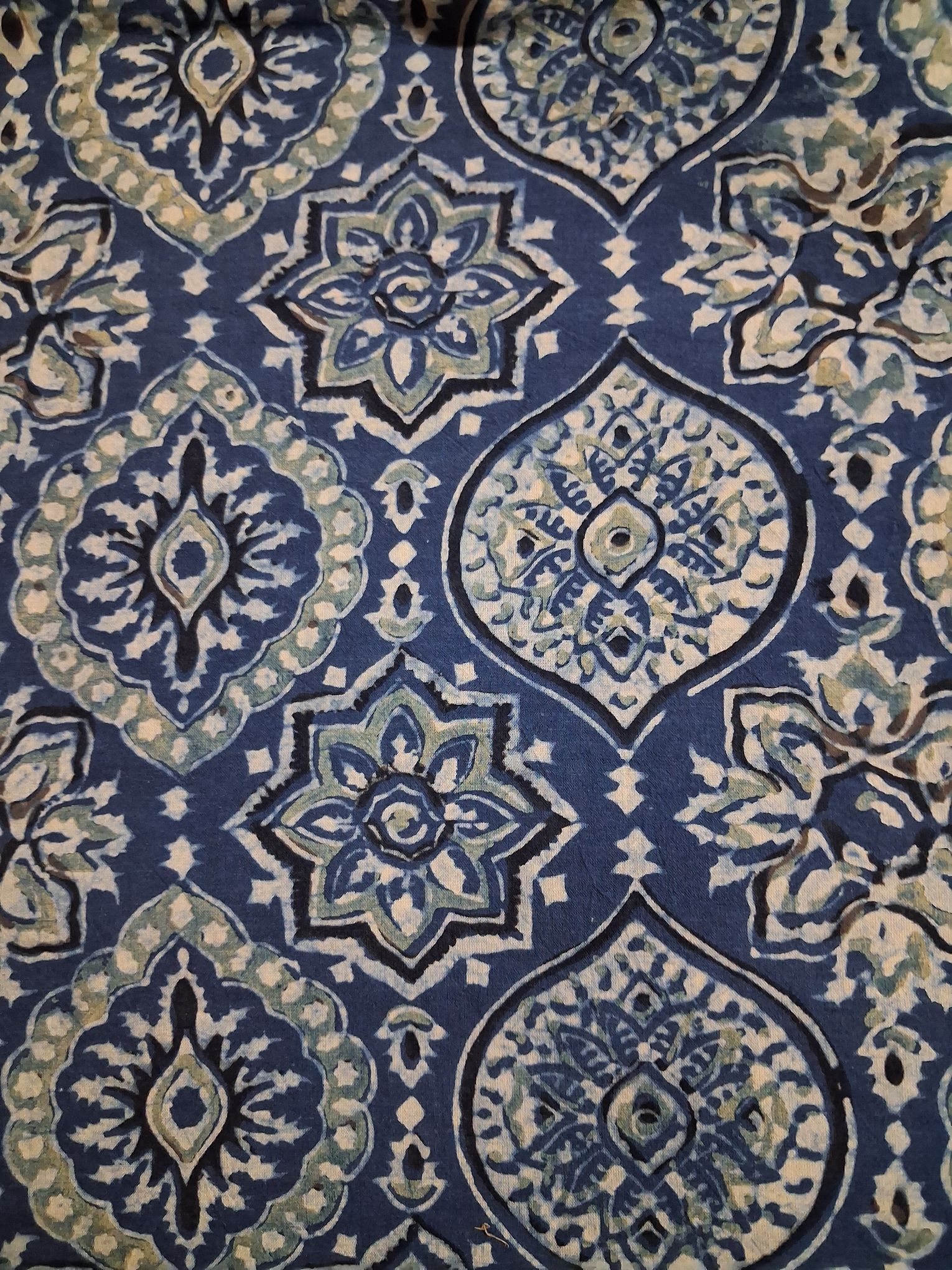 Ajrakh cotton hand block print fabric
