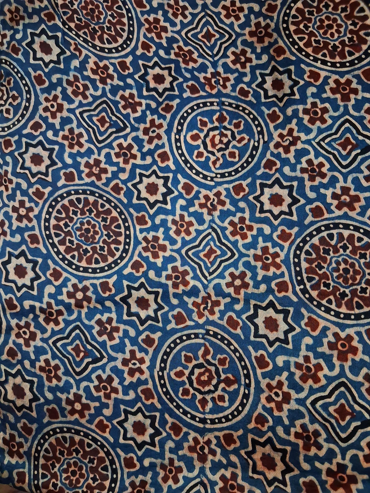 Ajrakh hand block print modal fabric - 1 meter