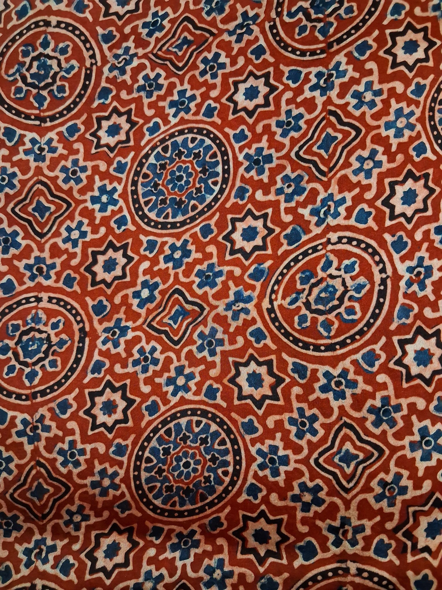 Ajrakh hand block print modal fabric - 1 meter