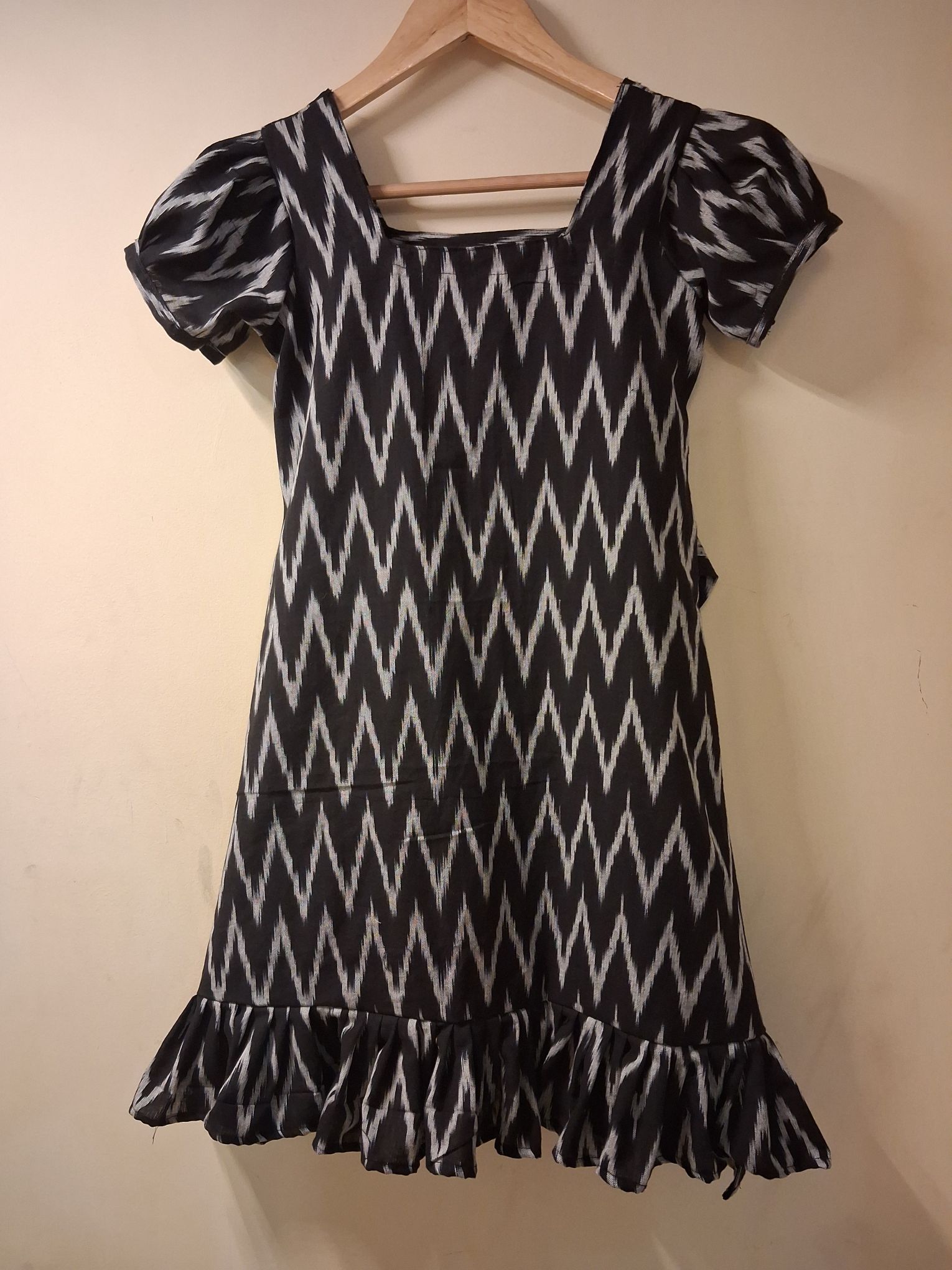 Handloom Ikkat cotton frock