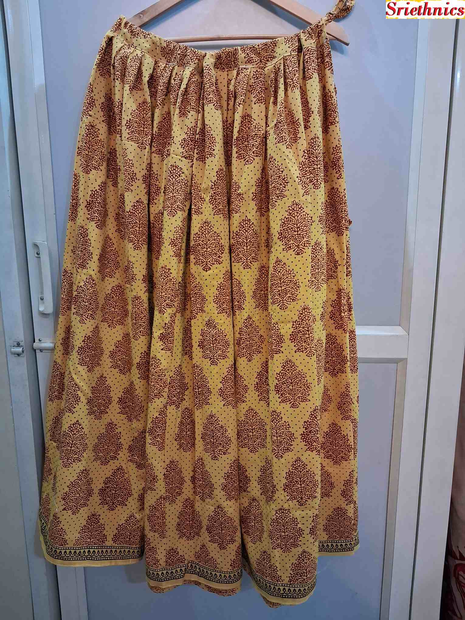 Bagh hand block print cotton skirt