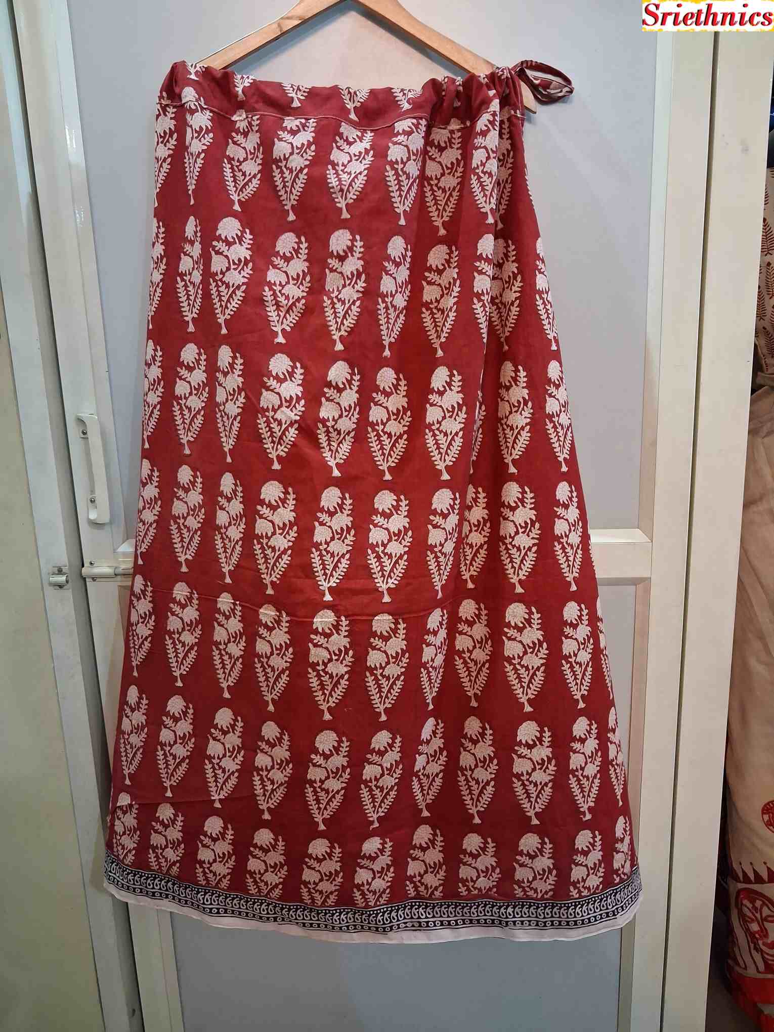 Bagh hand block print cotton skirt